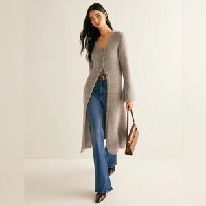 Commense Gray Long Cardigan Sweater